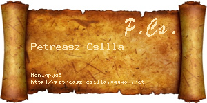 Petreasz Csilla névjegykártya