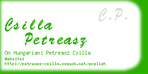 csilla petreasz business card